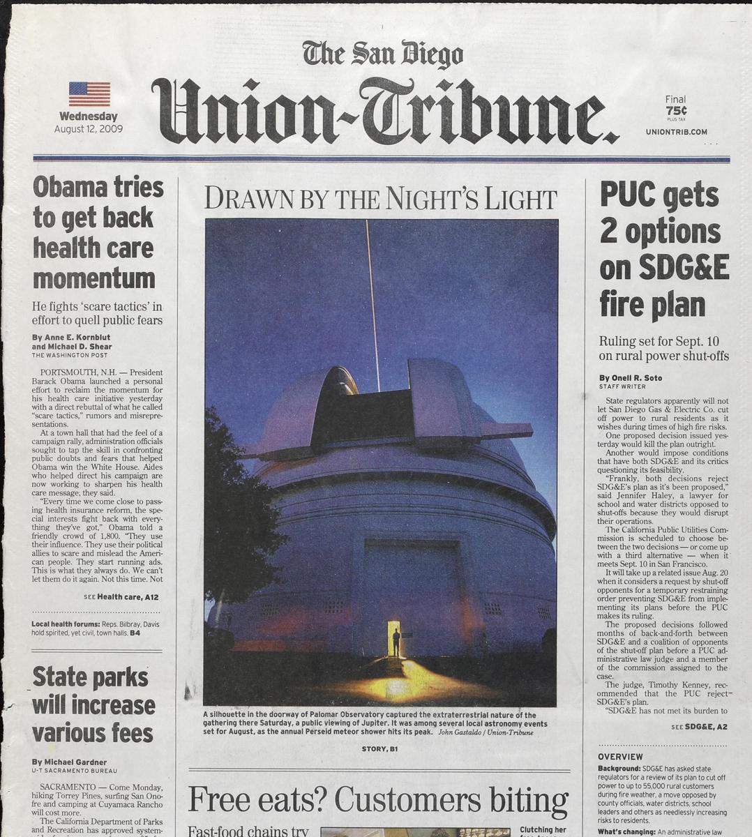 As seen in The San Diego Union-Tribune newspaper, San Diego's only daily newspaper. 