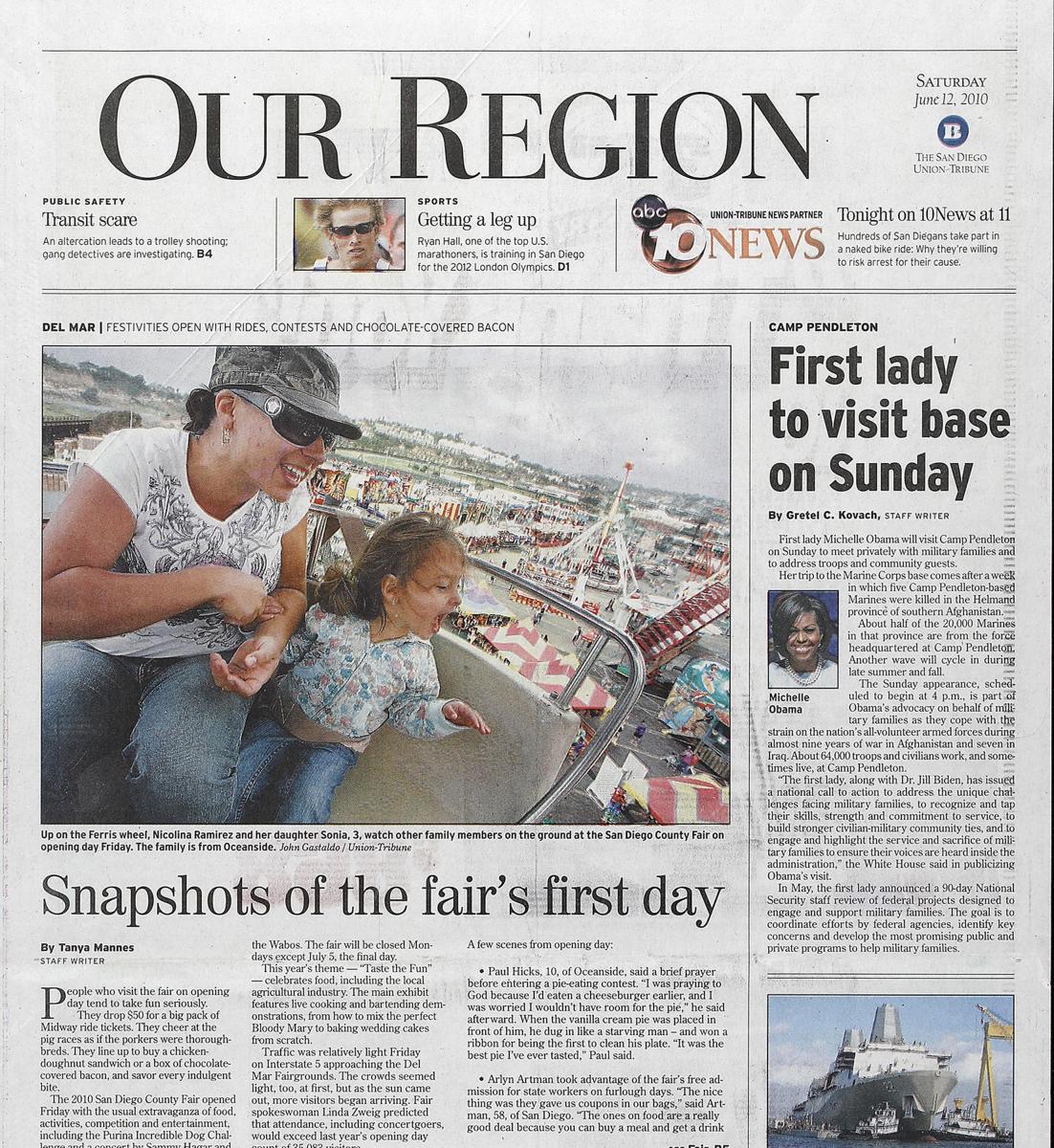 As seen in The San Diego Union-Tribune newspaper, San Diego's only daily newspaper.  : In Print : Corporate and Event Photographer