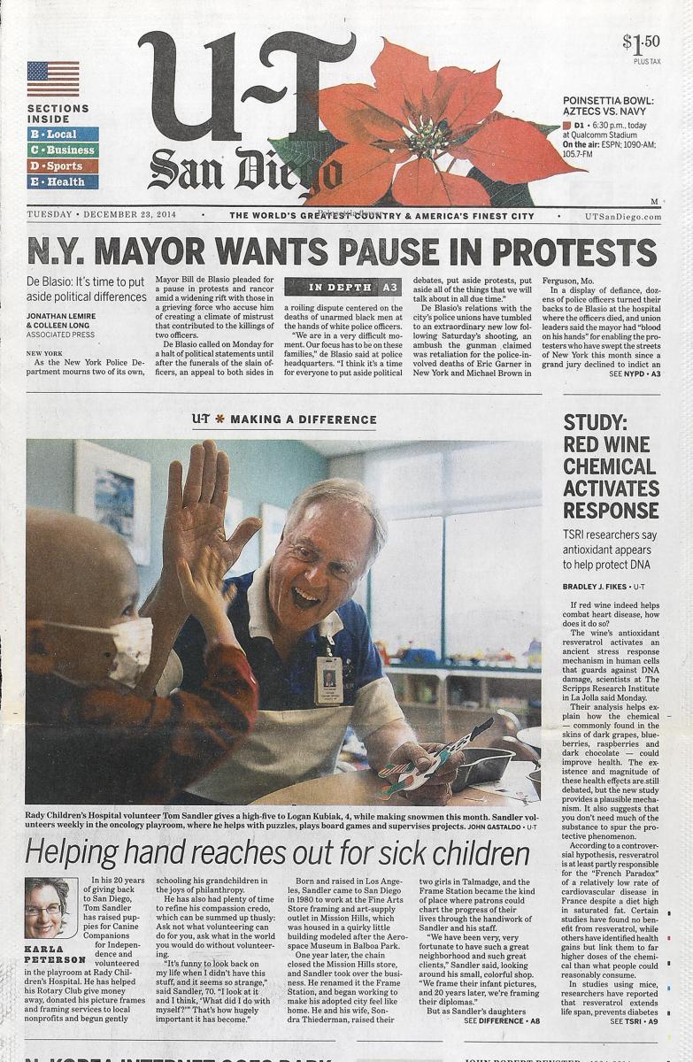 As seen in The San Diego Union-Tribune newspaper, San Diego's only daily newspaper.  : In Print : Corporate and Event Photographer