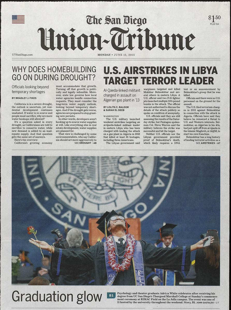 As seen in The San Diego Union-Tribune newspaper, San Diego's only daily newspaper.  : In Print : Corporate and Event Photographer
