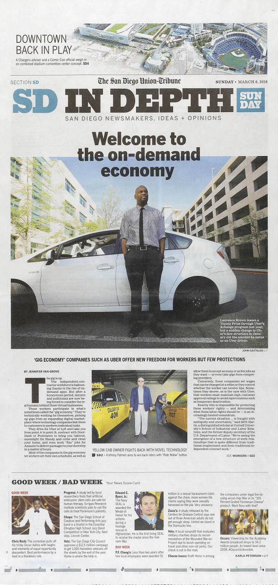 As seen in The San Diego Union-Tribune newspaper, San Diego's only daily newspaper.  : In Print : Corporate and Event Photographer