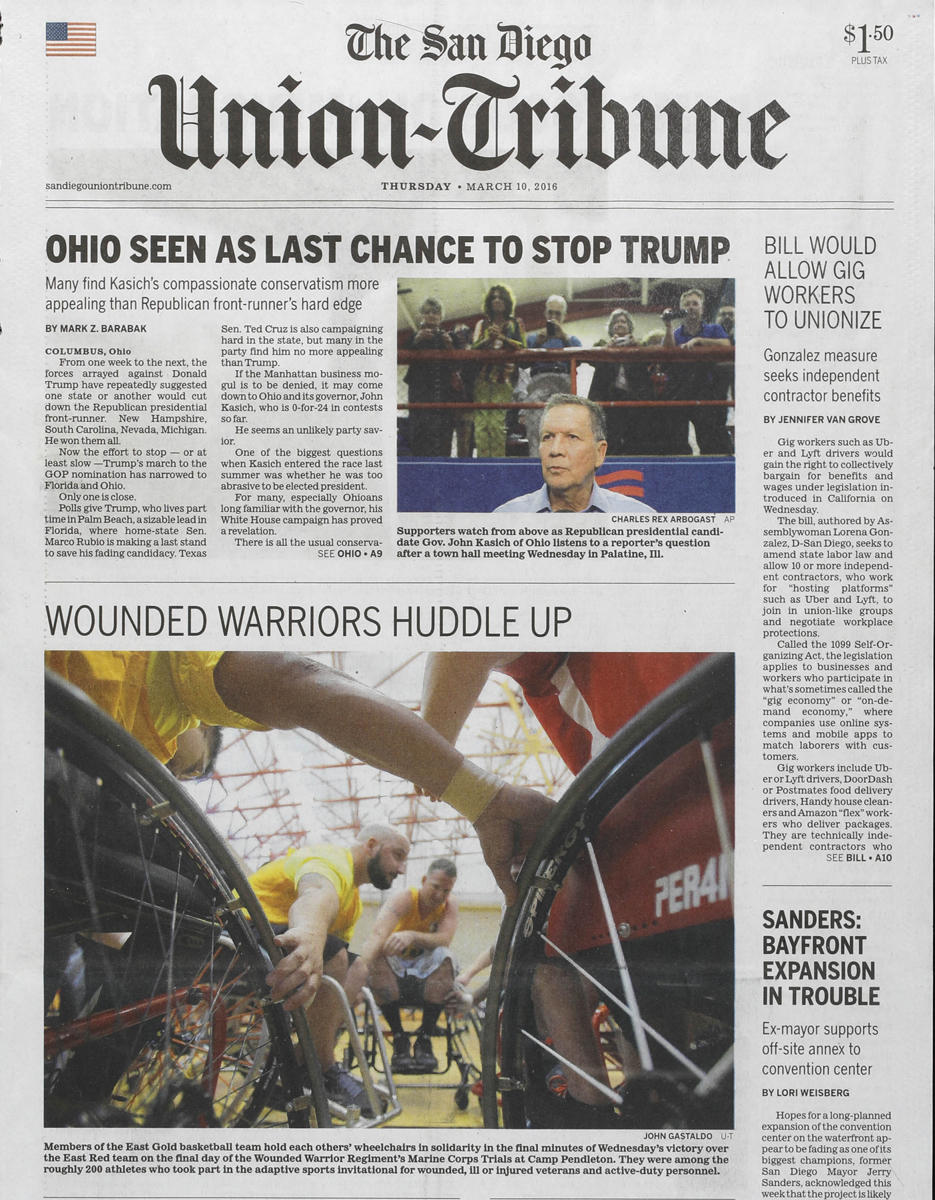 As seen in The San Diego Union-Tribune newspaper, San Diego's only daily newspaper.  : In Print : Corporate and Event Photographer