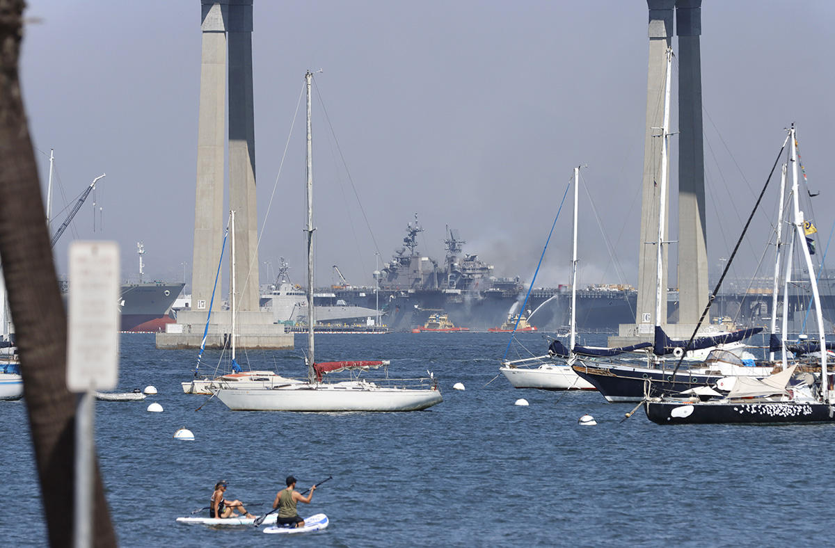 The USS Bonhomme Richard burned for days in July in an act of sabotage.  The 843-foot amphibious assault ship will be scuttled.  : Year in Pictures 2020 : Corporate and Event Photographer