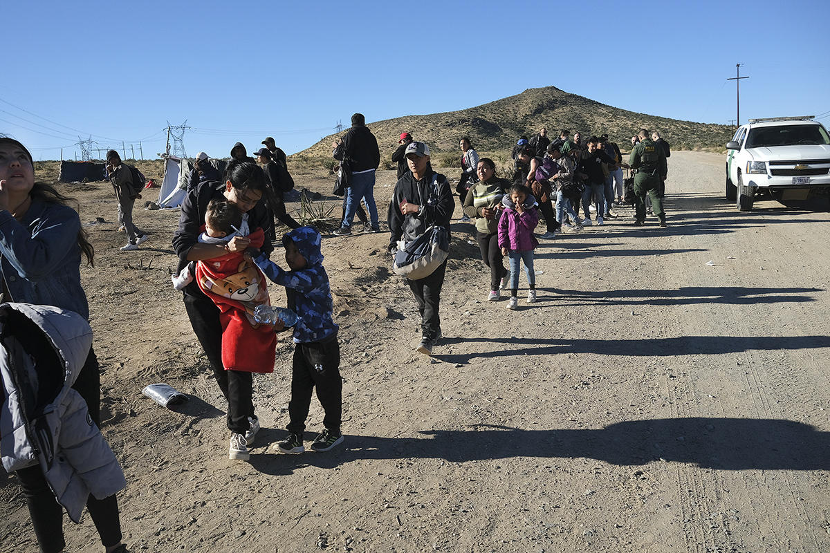 Temporary migrant camp, Jacumba, California, November 2023