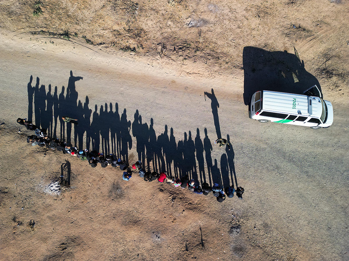 Temporary migrant camp, Jacumba, California, November 2023