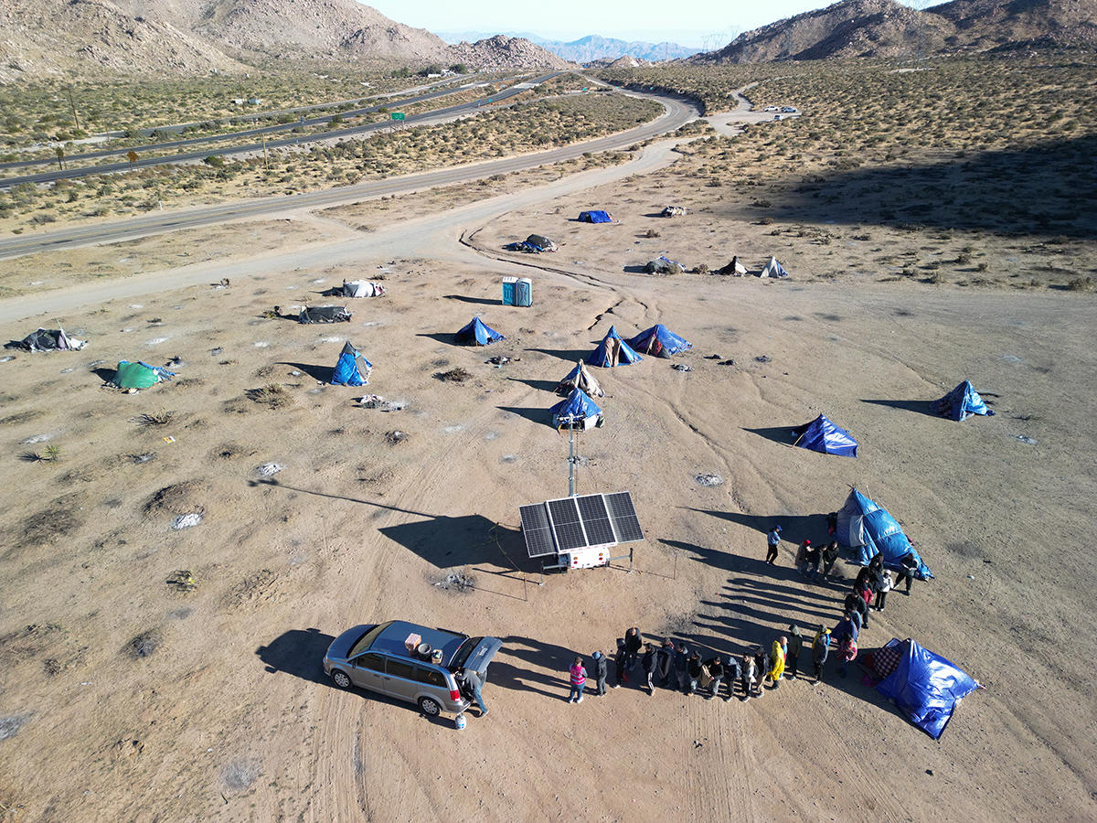 Temporary migrant camp, Jacumba, California, November 2023